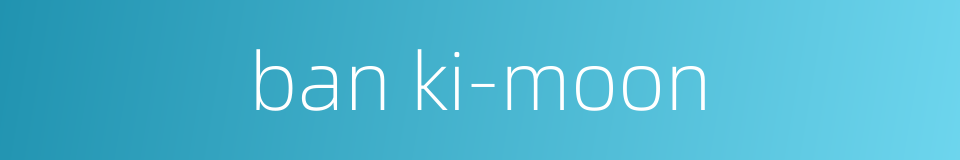 ban ki-moon的同义词