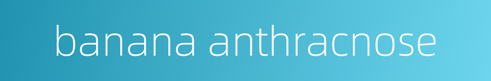 banana anthracnose的同义词