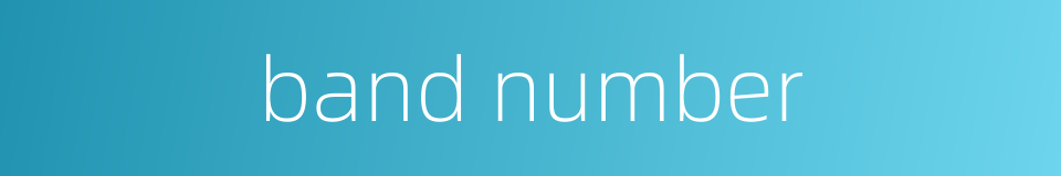 band number的同义词