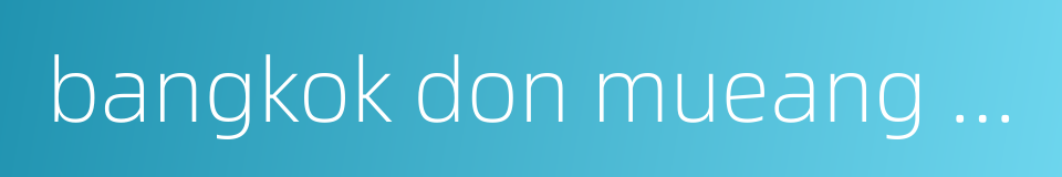 bangkok don mueang international airport的同义词