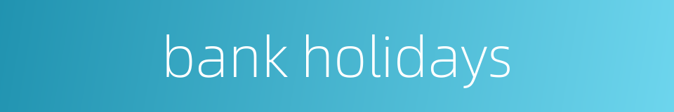 bank holidays的同义词
