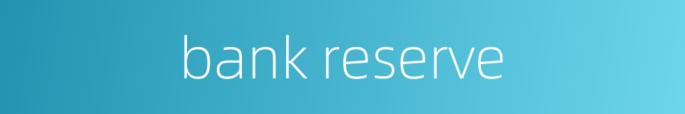 bank reserve的同义词