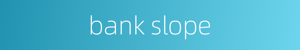 bank slope的同义词