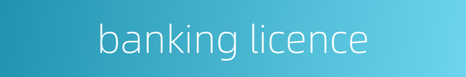 banking licence的同义词