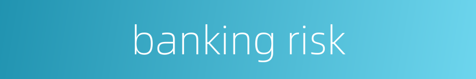 banking risk的同义词