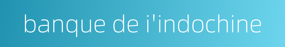 banque de i'indochine的同义词