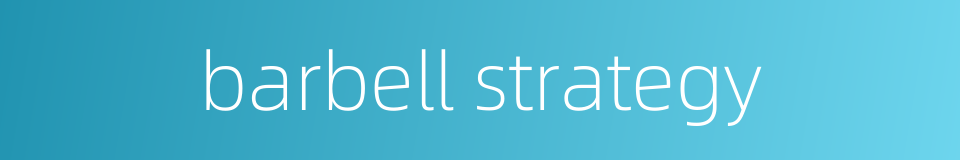 barbell strategy的同义词