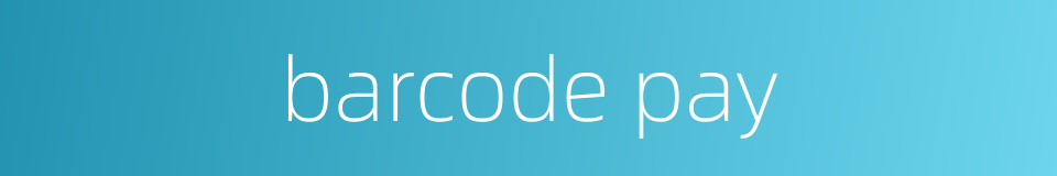 barcode pay的同义词