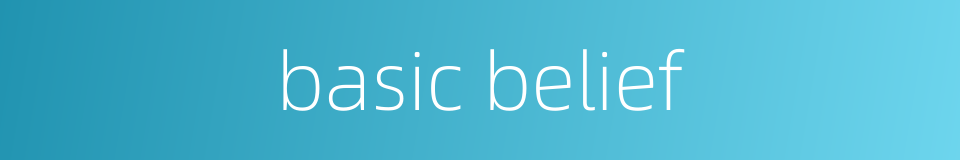 basic belief的同义词