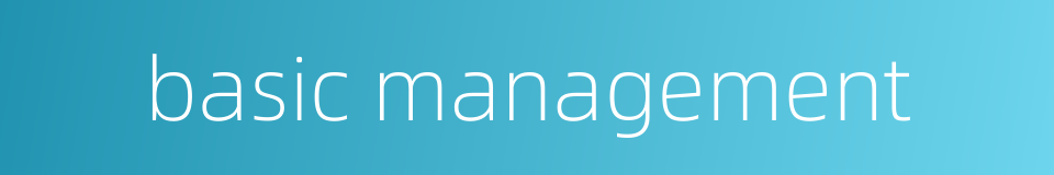 basic management的同义词