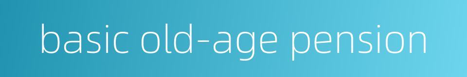 basic old-age pension的同义词