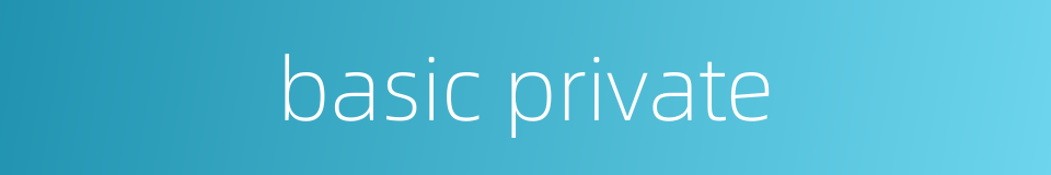 basic private的同义词