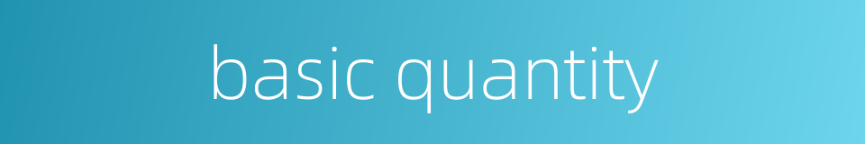 basic quantity的同义词