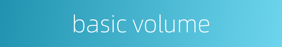 basic volume的同义词
