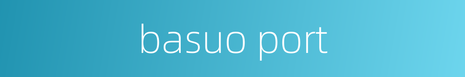 basuo port的同义词