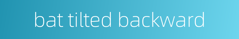 bat tilted backward的同义词