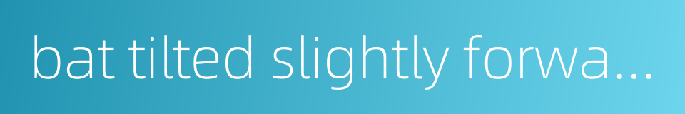 bat tilted slightly forward的同义词