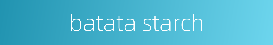 batata starch的同义词