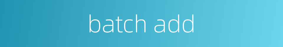 batch add的同义词