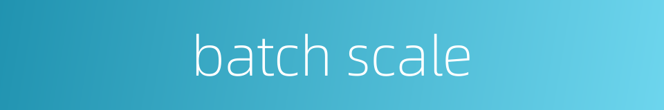 batch scale的同义词