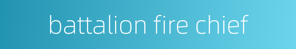 battalion fire chief的同义词