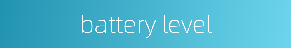battery level的同义词