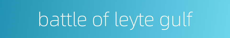 battle of leyte gulf的同义词