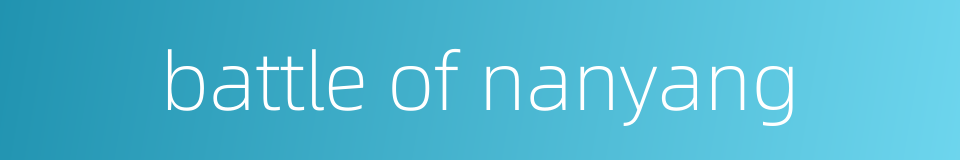 battle of nanyang的同义词