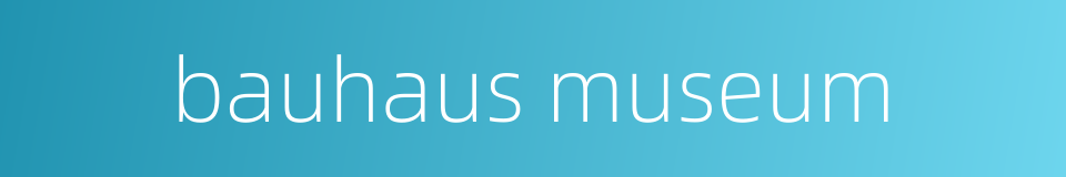 bauhaus museum的同义词