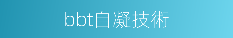 bbt自凝技術的同義詞