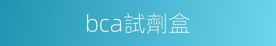 bca試劑盒的同義詞