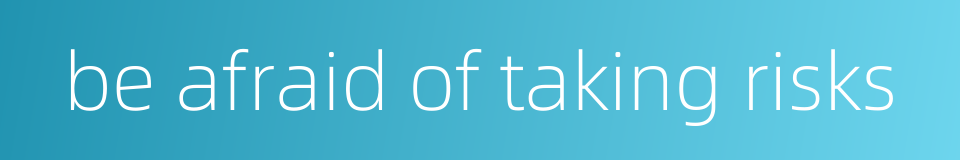 be afraid of taking risks的同义词