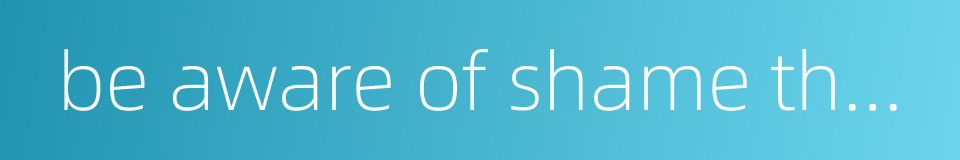 be aware of shame then go forward的同义词