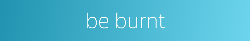 be burnt的同义词