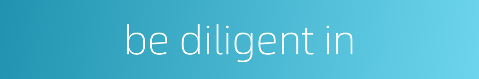 be diligent in的同义词