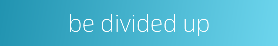 be divided up的同义词