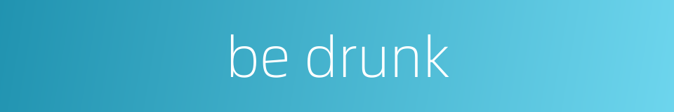 be drunk的同义词