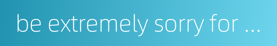 be extremely sorry for sb about sth的同义词