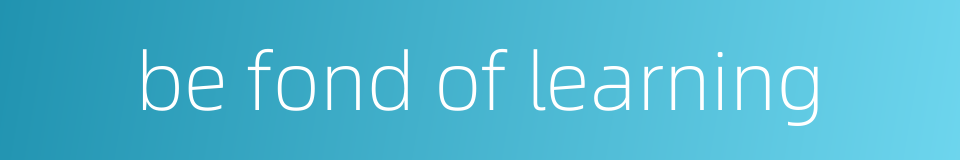 be fond of learning的同义词