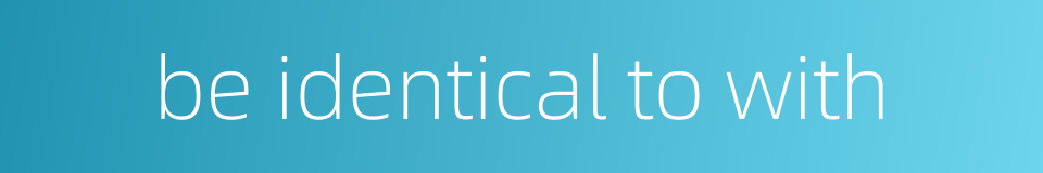 be identical to with的同义词