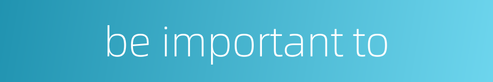 be important to的同义词