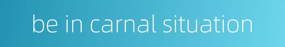 be in carnal situation的同义词