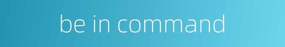 be in command的同义词
