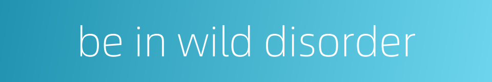 be in wild disorder的同义词