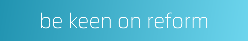 be keen on reform的同义词