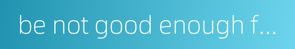 be not good enough for you的同义词