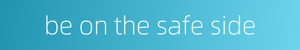 be on the safe side的同义词