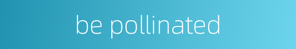 be pollinated的同义词