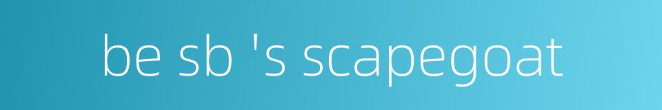 be sb 's scapegoat的同义词