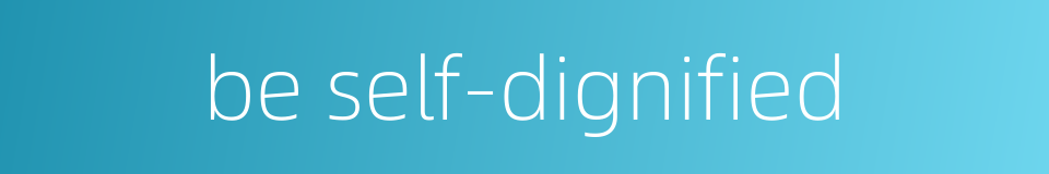be self-dignified的同义词